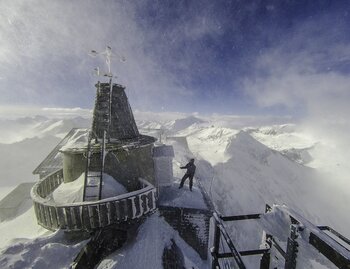 Aussenarbeiten am Sonnblick Observatorium. © ZAMG/SBO/Scheer